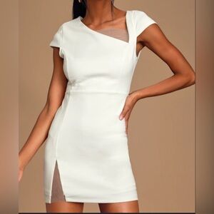 Lulus Loma White Short Sleeve Bodycon Mini Dress